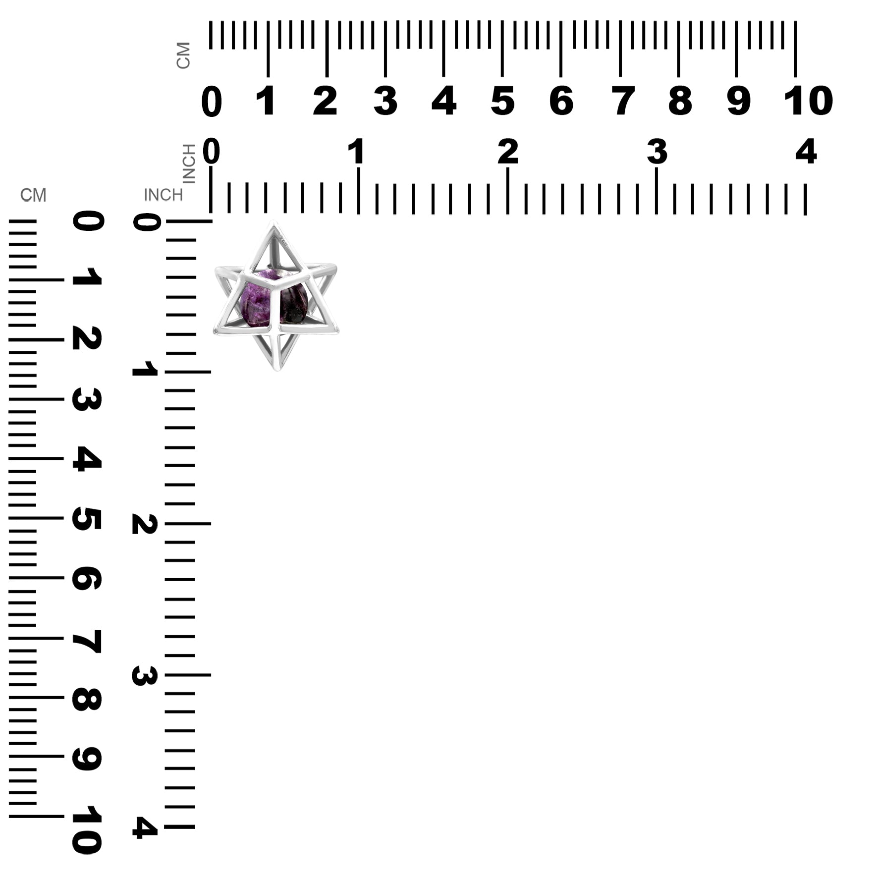 Starborn Merkabah Sterling Silver Cage Pendant and Chain with Gemstone Sphere