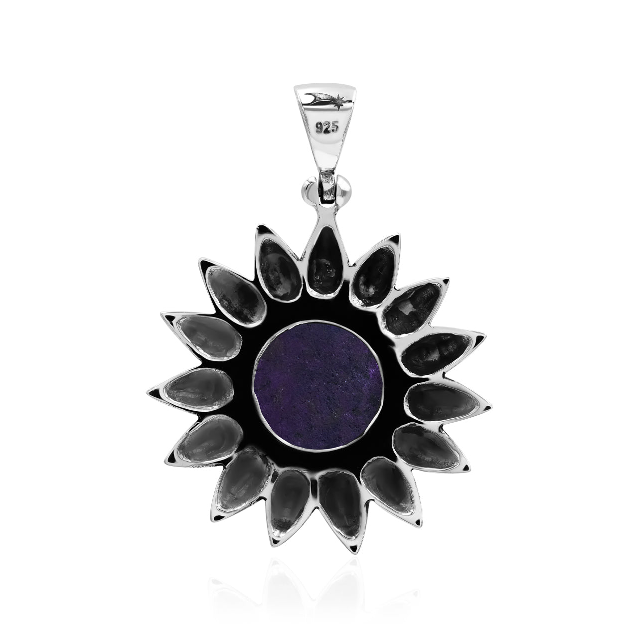 Starborn Purpurite Sunflower Pendant in Sterling Silver