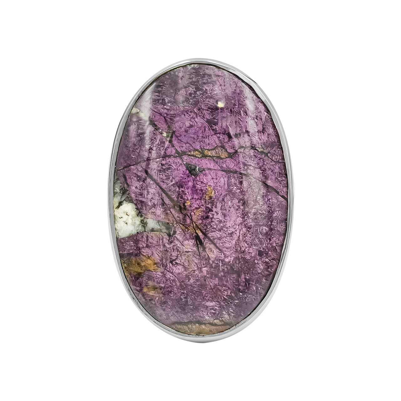 Ovaler Starborn-Purpurit-Ring aus Sterlingsilber