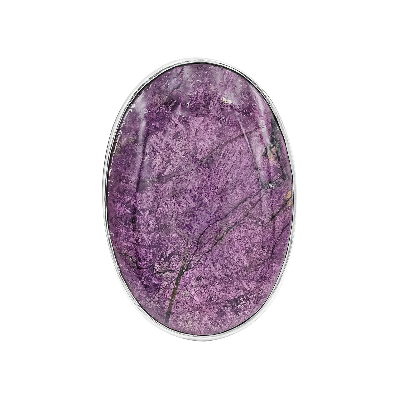 Ovaler Starborn-Purpurit-Ring aus Sterlingsilber