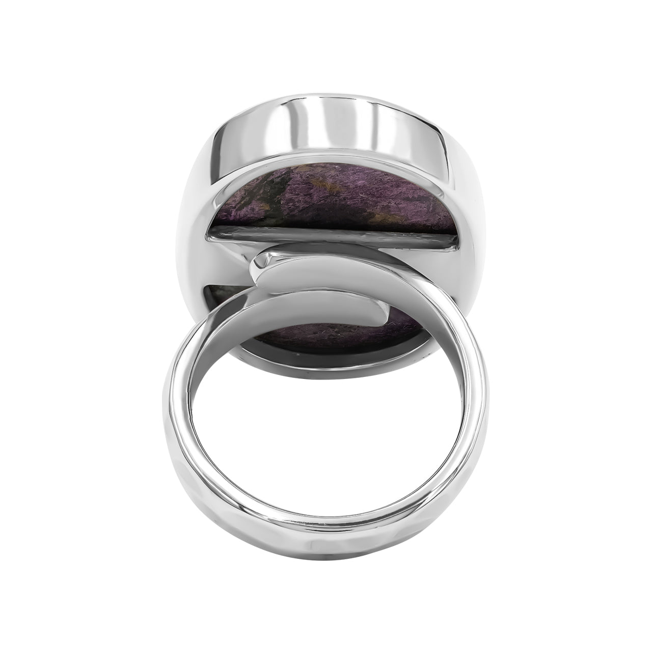 Ovaler Starborn-Purpurit-Ring aus Sterlingsilber