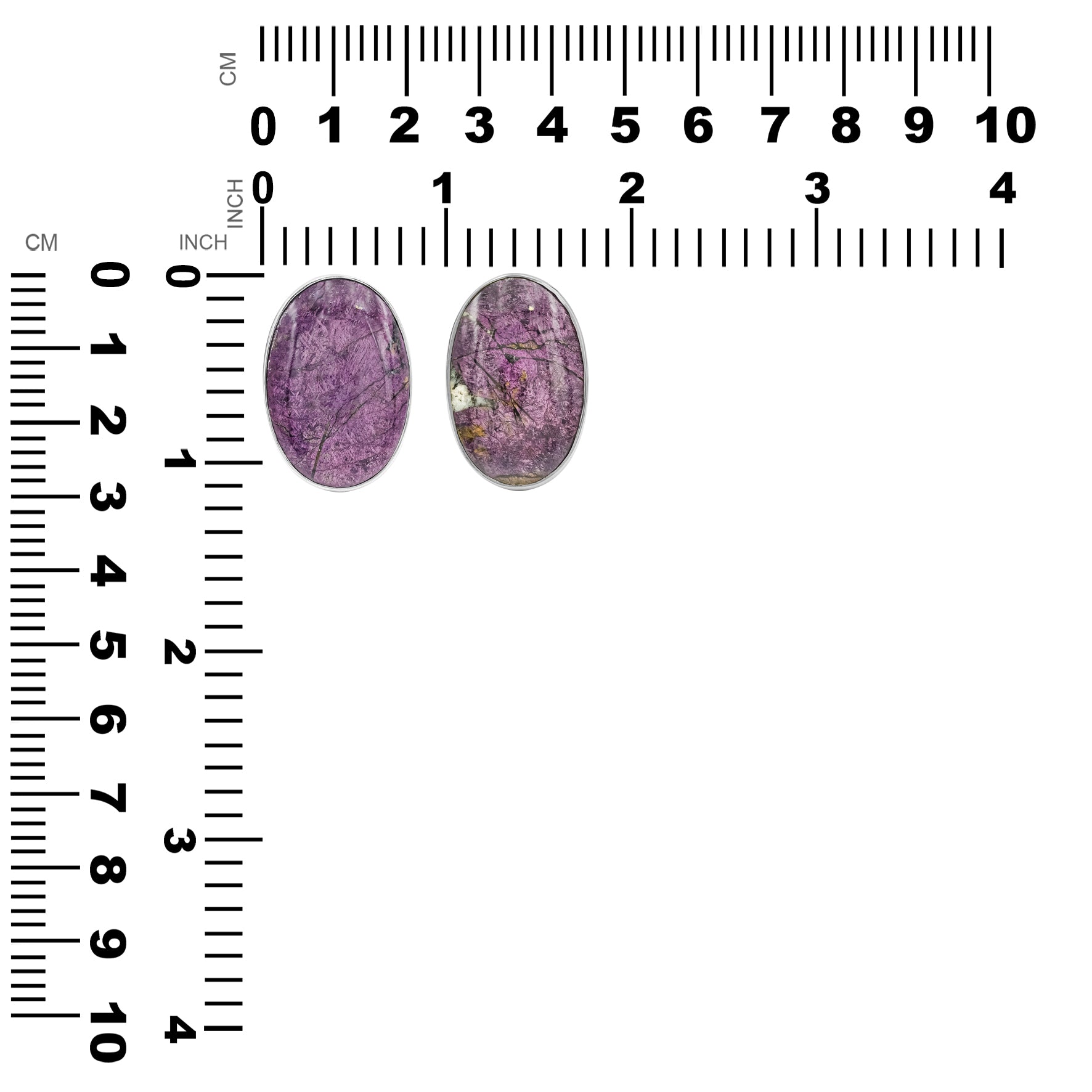 Ovaler Starborn-Purpurit-Ring aus Sterlingsilber