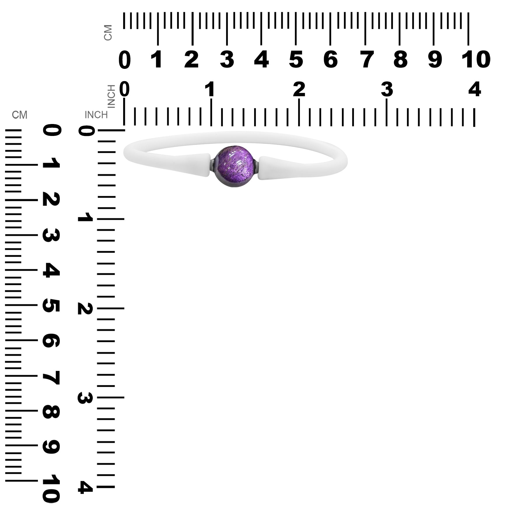 Esfera Purpurita Starborn 12 mm en Pulsera de Silicona