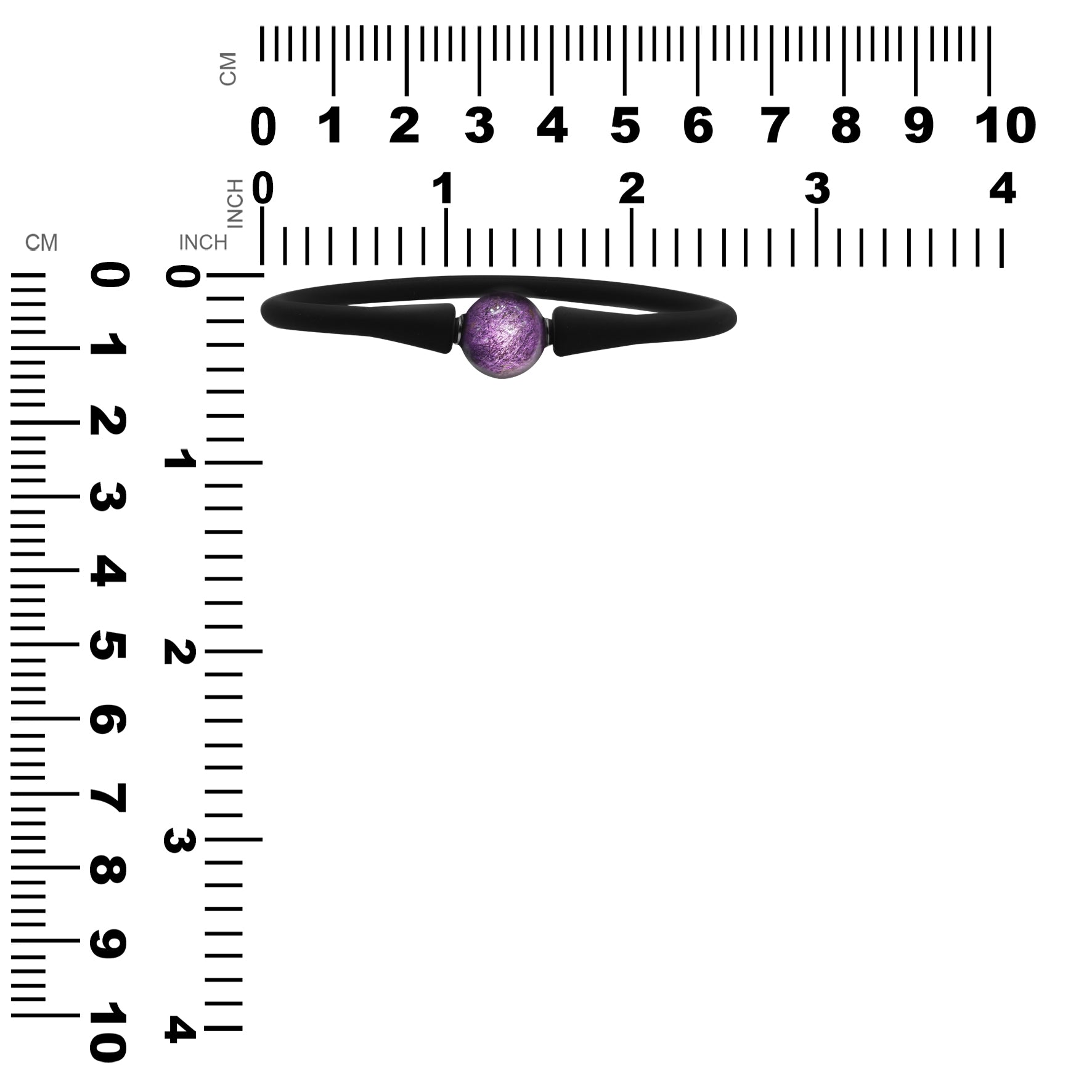 Esfera Purpurita Starborn 12 mm en Pulsera de Silicona