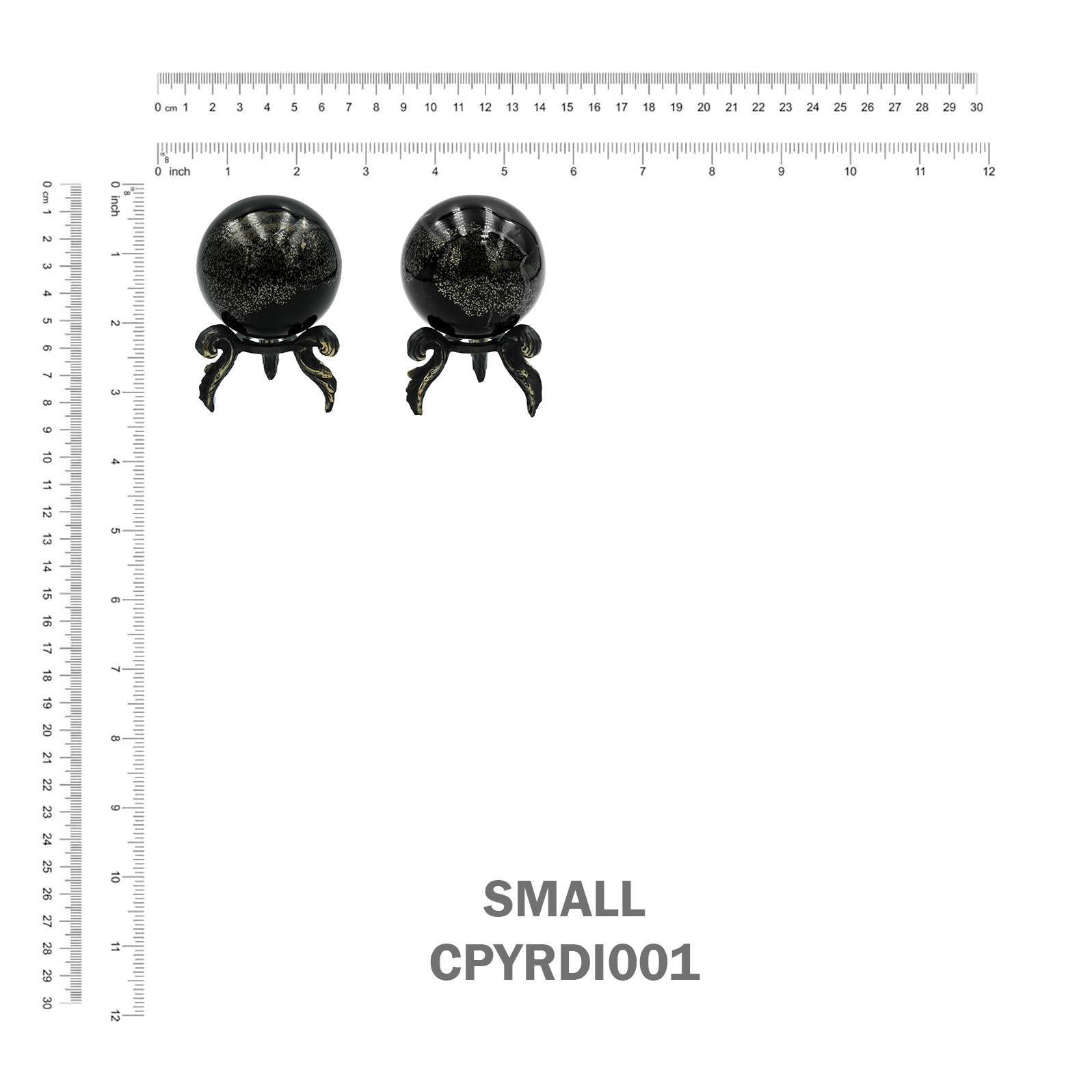 Esfera de exhibición de pirita Starborn Schiefer con soporte de latón