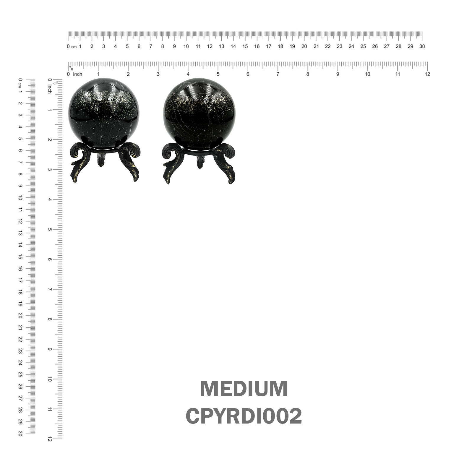 Esfera de exhibición de pirita Starborn Schiefer con soporte de latón