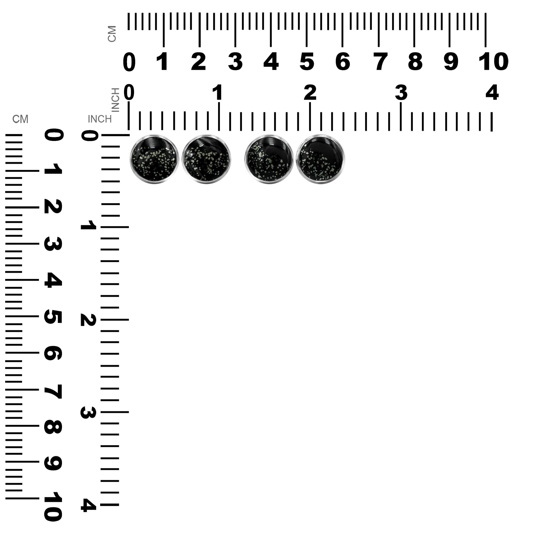 Aretes con poste redondo de esquisto y pirita Starborn en plata de ley