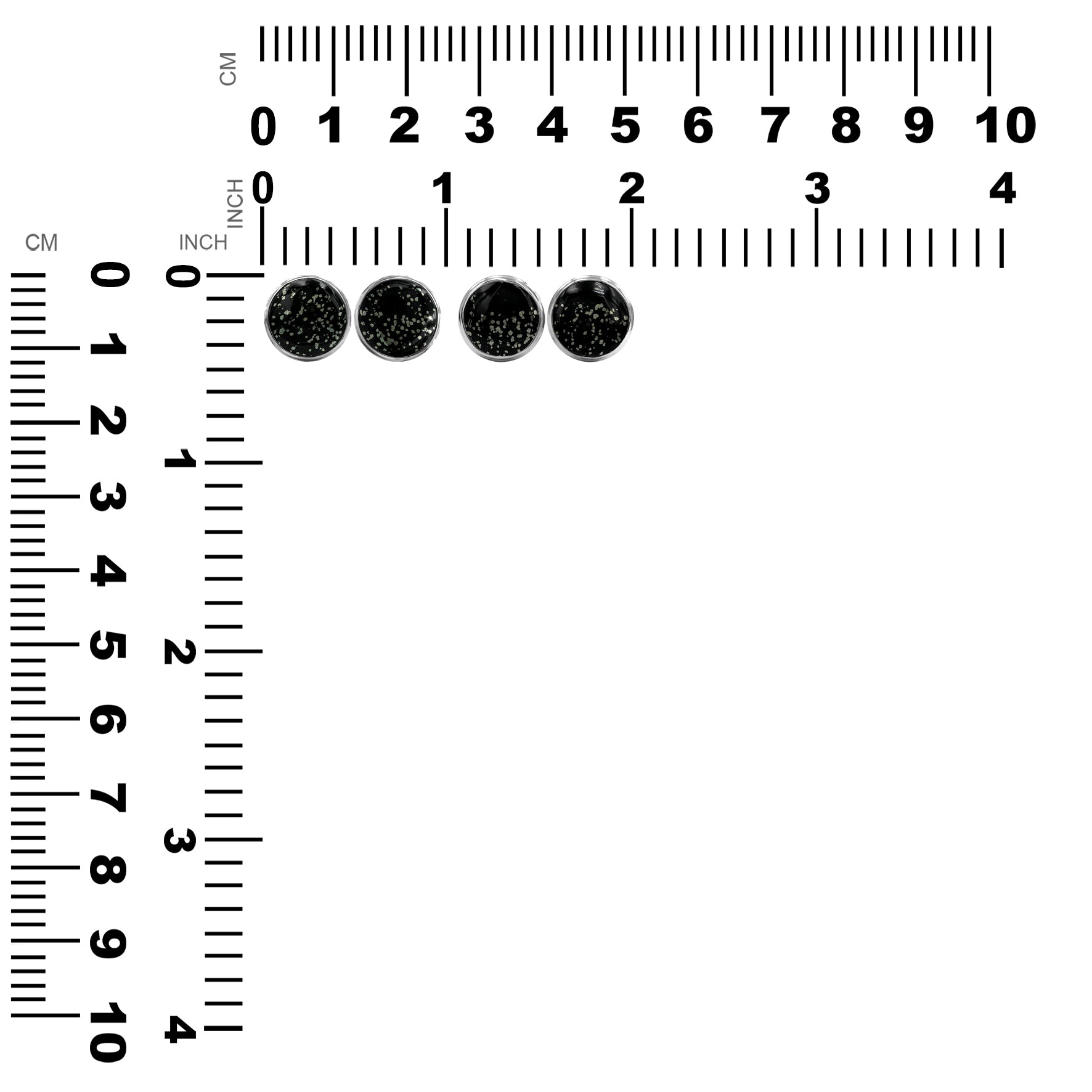 Aretes con poste redondo de esquisto y pirita Starborn en plata de ley