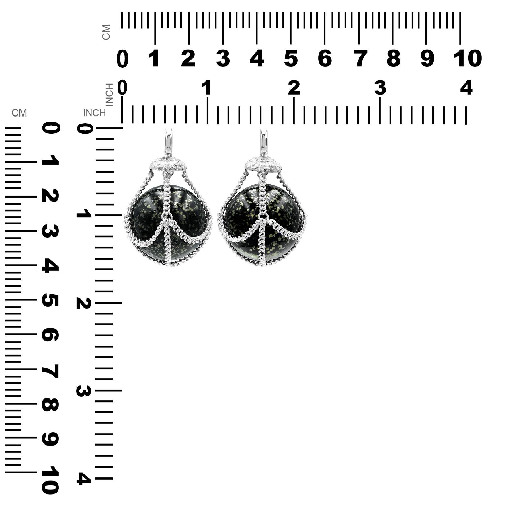 Starborn Sphere Gemstone in Basket Pendant in Sterling Silver