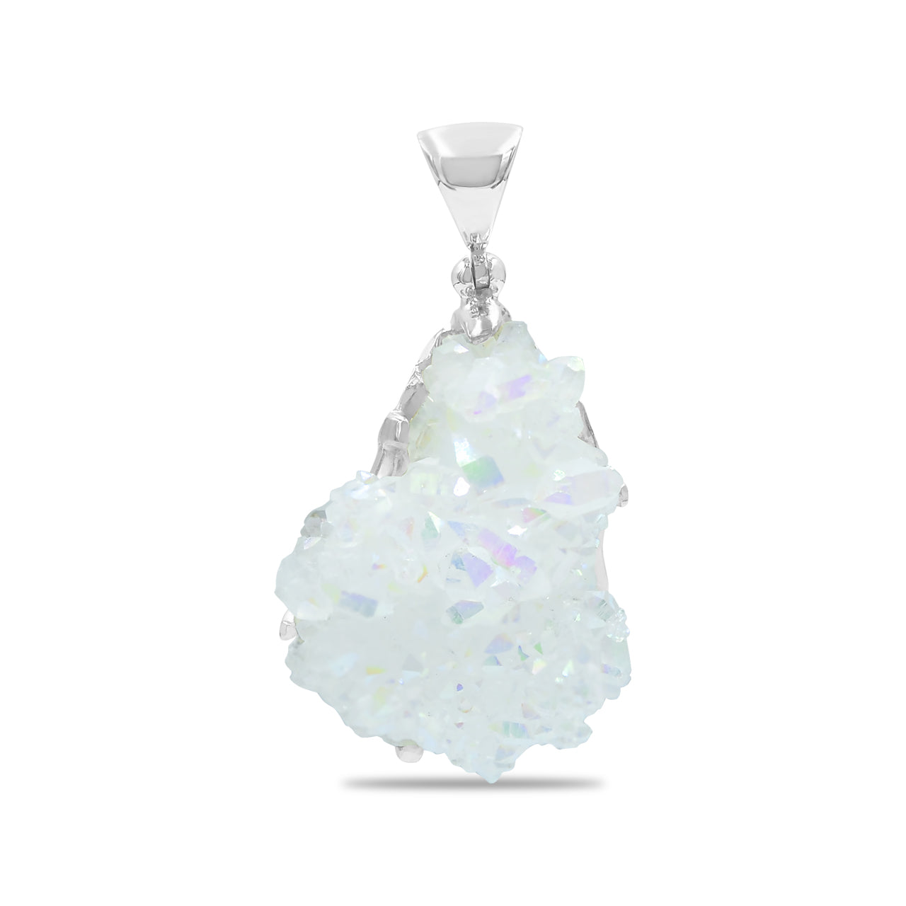 Starborn Quartz Crystal Prong Set Pendant in Sterling Silver