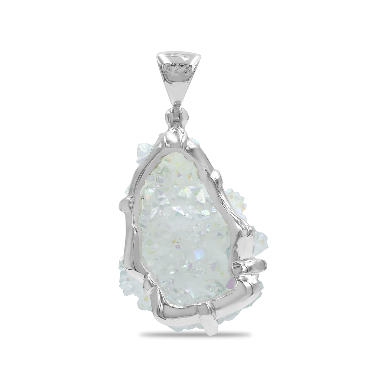 Starborn Quartz Crystal Prong Set Pendant in Sterling Silver