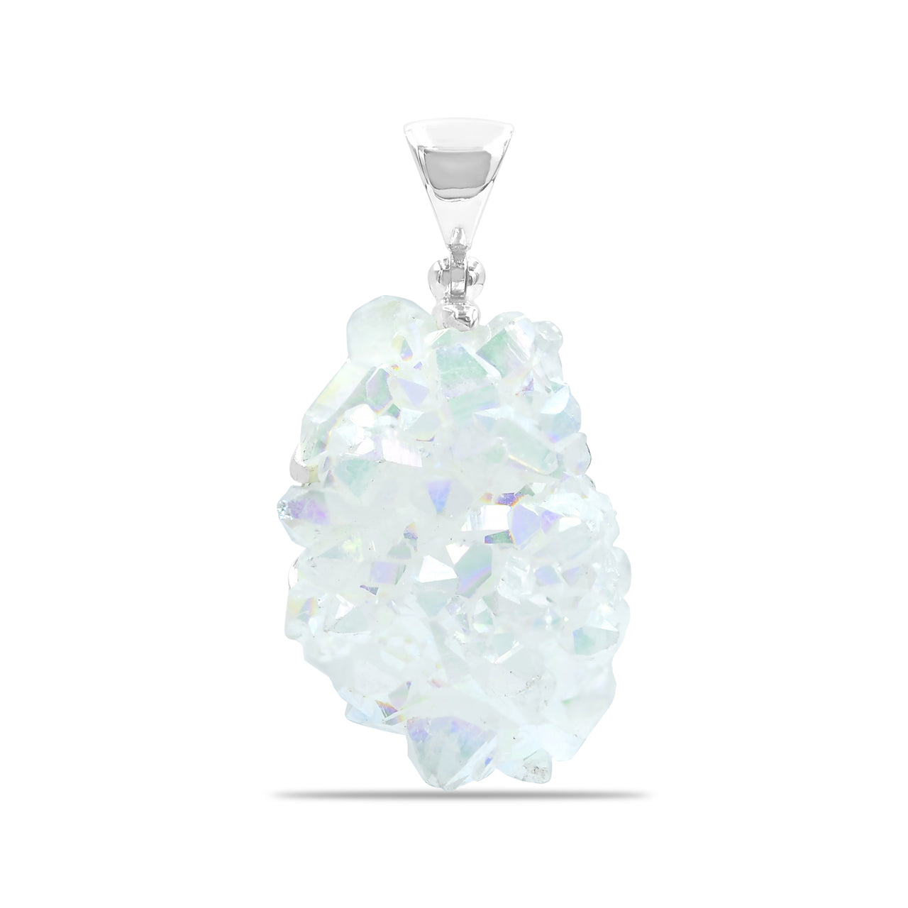 Starborn Quartz Crystal Prong Set Pendant in Sterling Silver