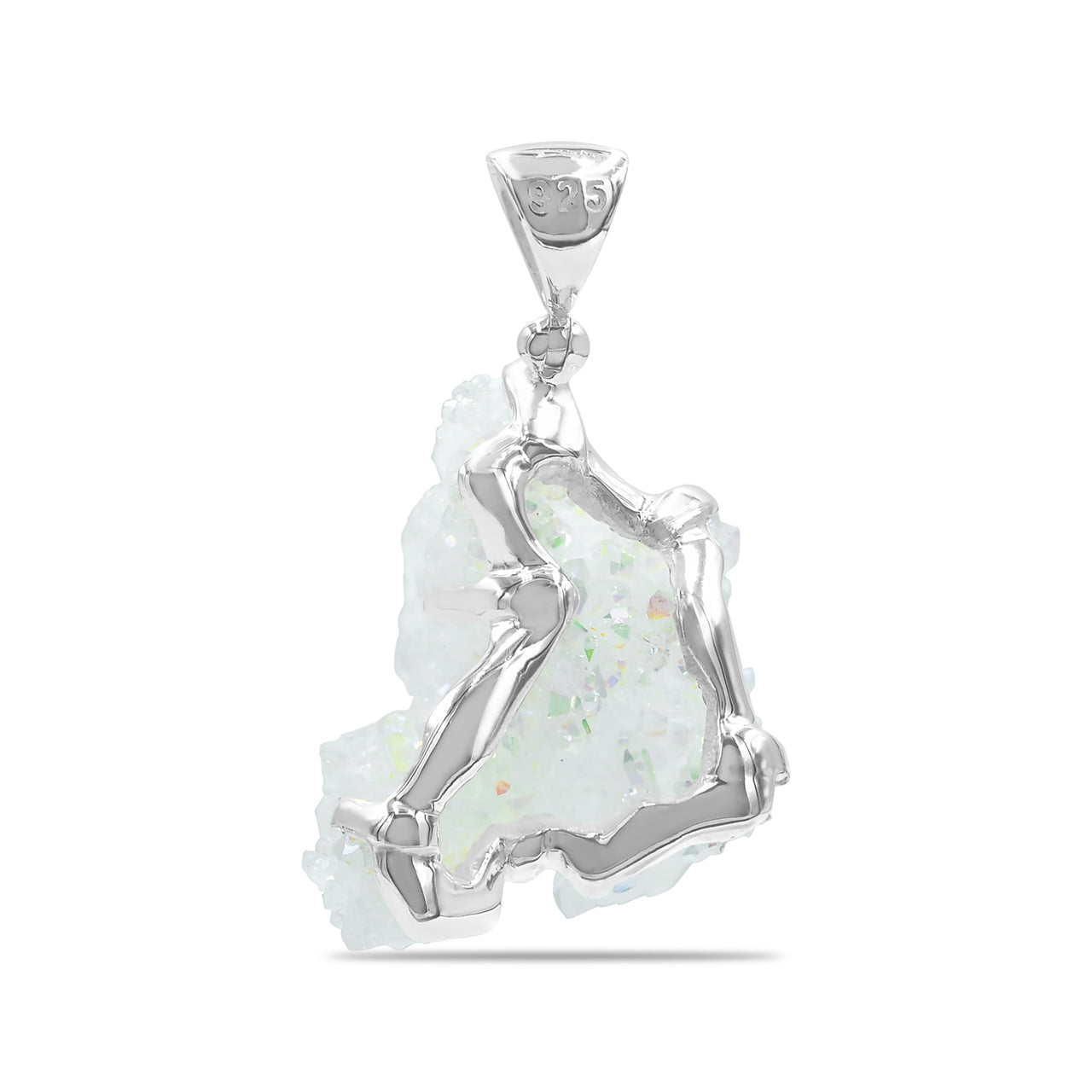 Starborn Quartz Crystal Prong Set Pendant in Sterling Silver