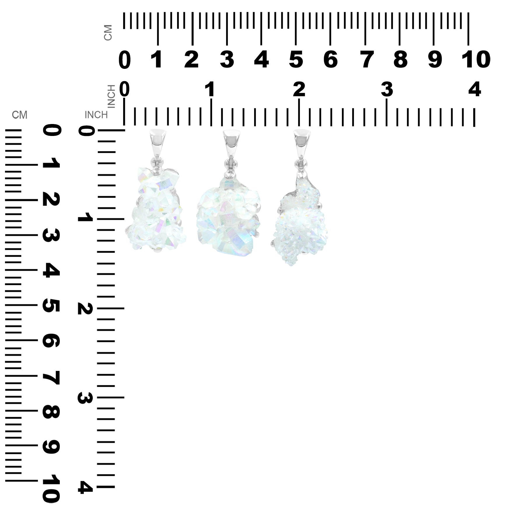 Starborn Quartz Crystal Prong Set Pendant in Sterling Silver