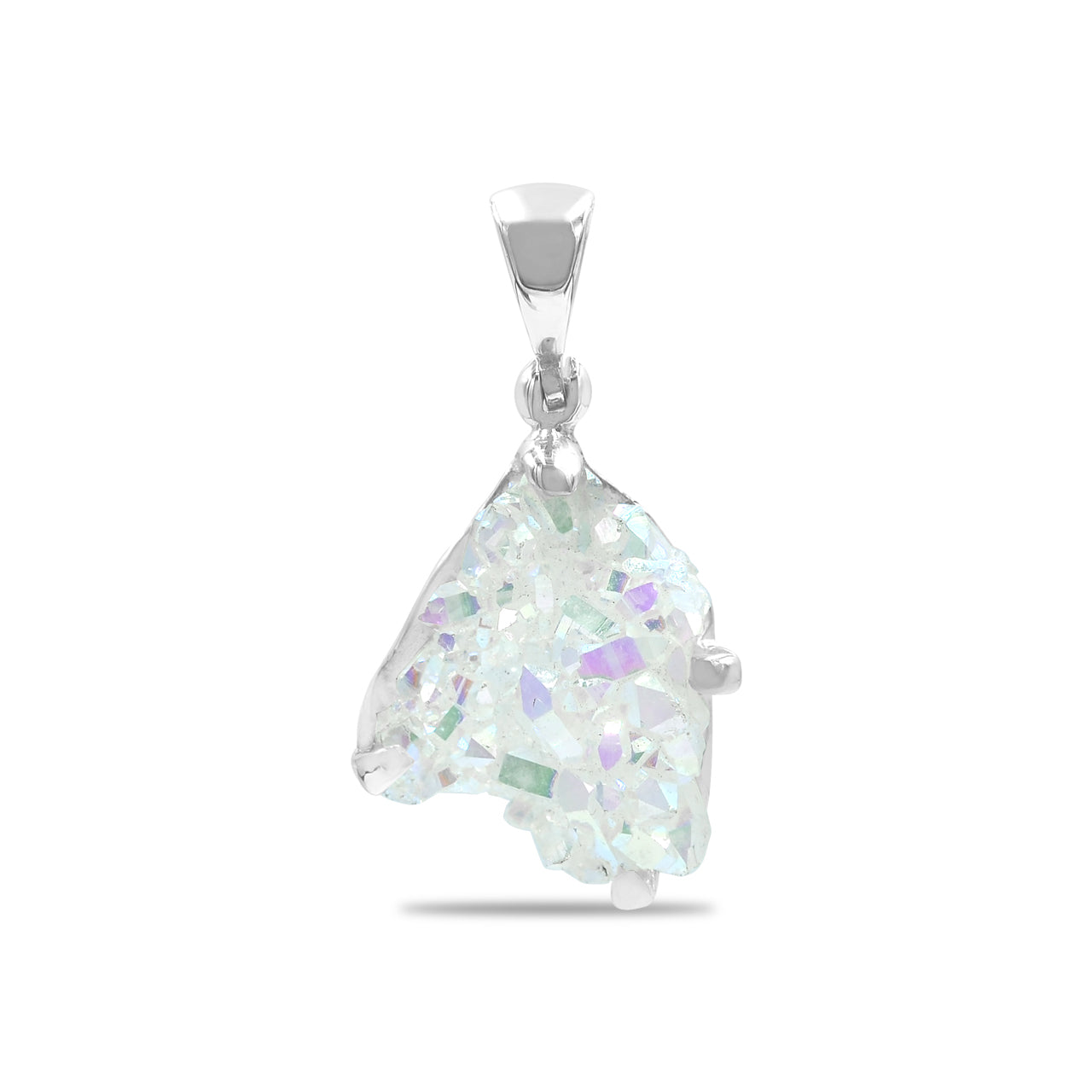 Starborn Quartz Crystal Prong Set Pendant in Sterling Silver