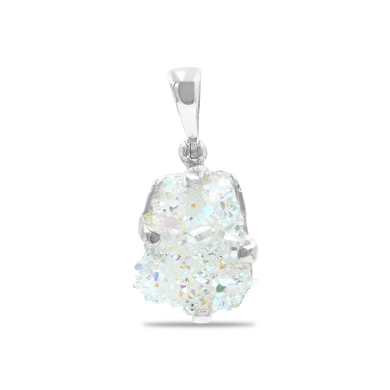 Starborn Quartz Crystal Prong Set Pendant in Sterling Silver