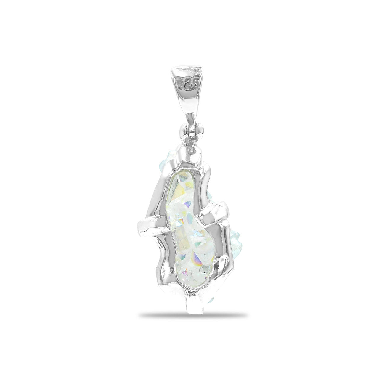 Starborn Quartz Crystal Prong Set Pendant in Sterling Silver