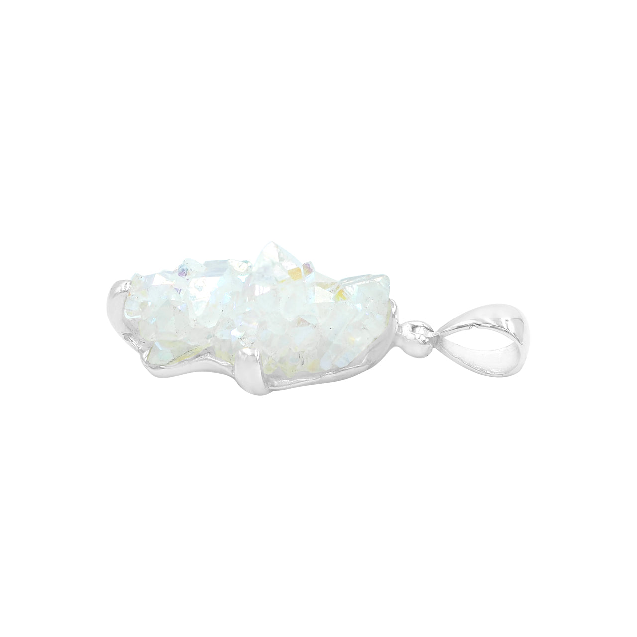 Starborn Quartz Crystal Prong Set Pendant in Sterling Silver