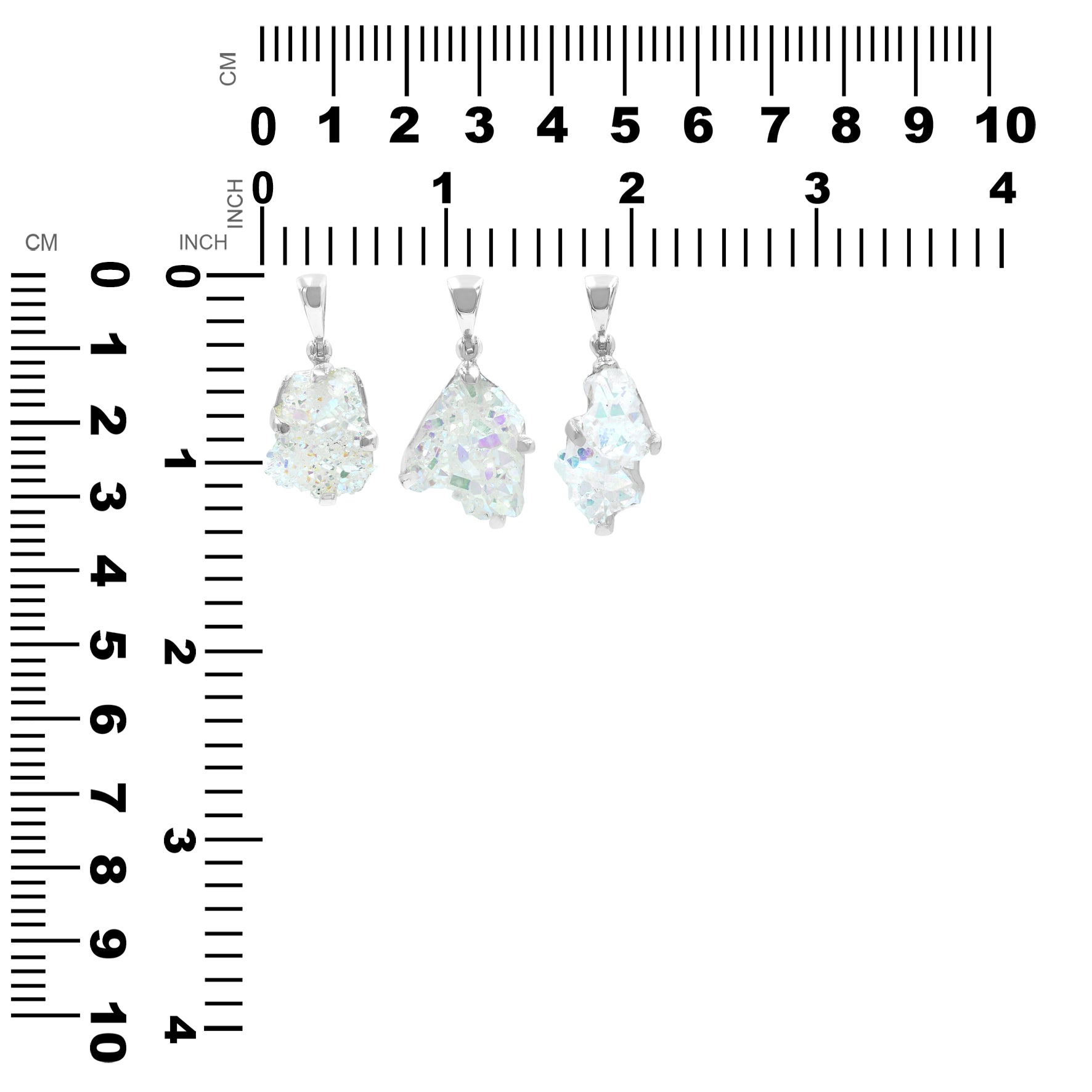 Starborn Quartz Crystal Prong Set Pendant in Sterling Silver