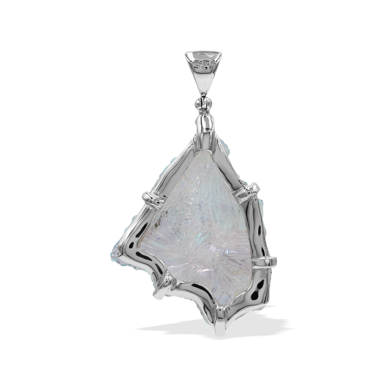 Colgante con puntas de cristal de cuarzo Starborn Angel Aura en plata de ley