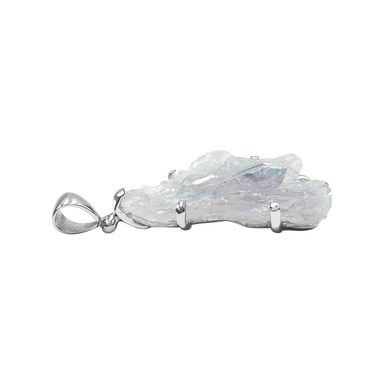Colgante con puntas de cristal de cuarzo Starborn Angel Aura en plata de ley