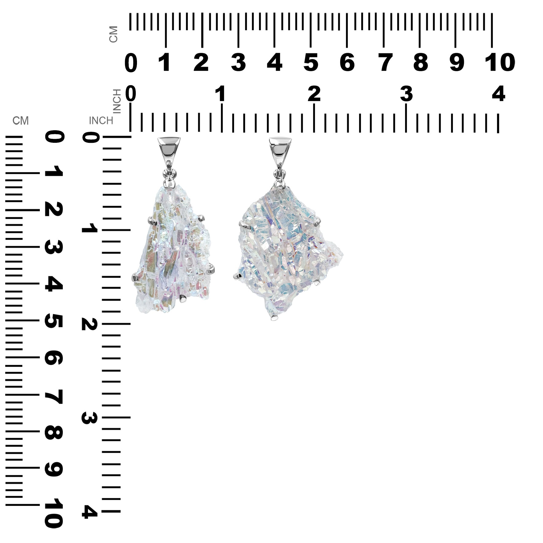 Colgante con puntas de cristal de cuarzo Starborn Angel Aura en plata de ley