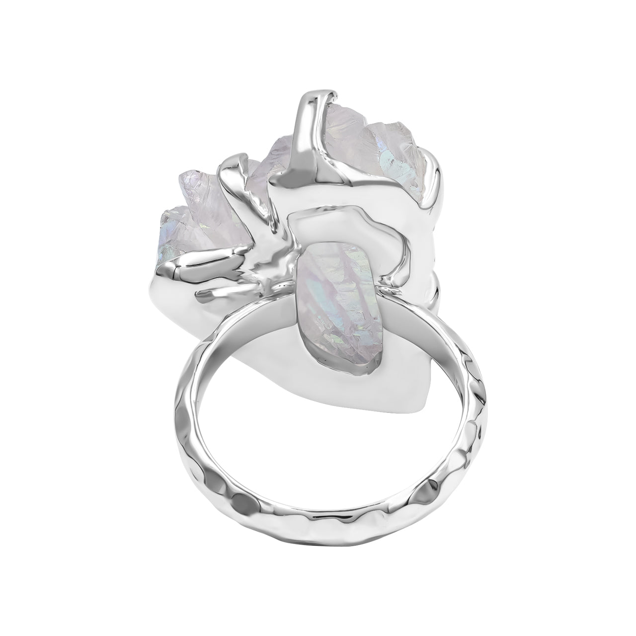 Starborn Angel Aura Quartz Crystal Ring in Sterling Silver