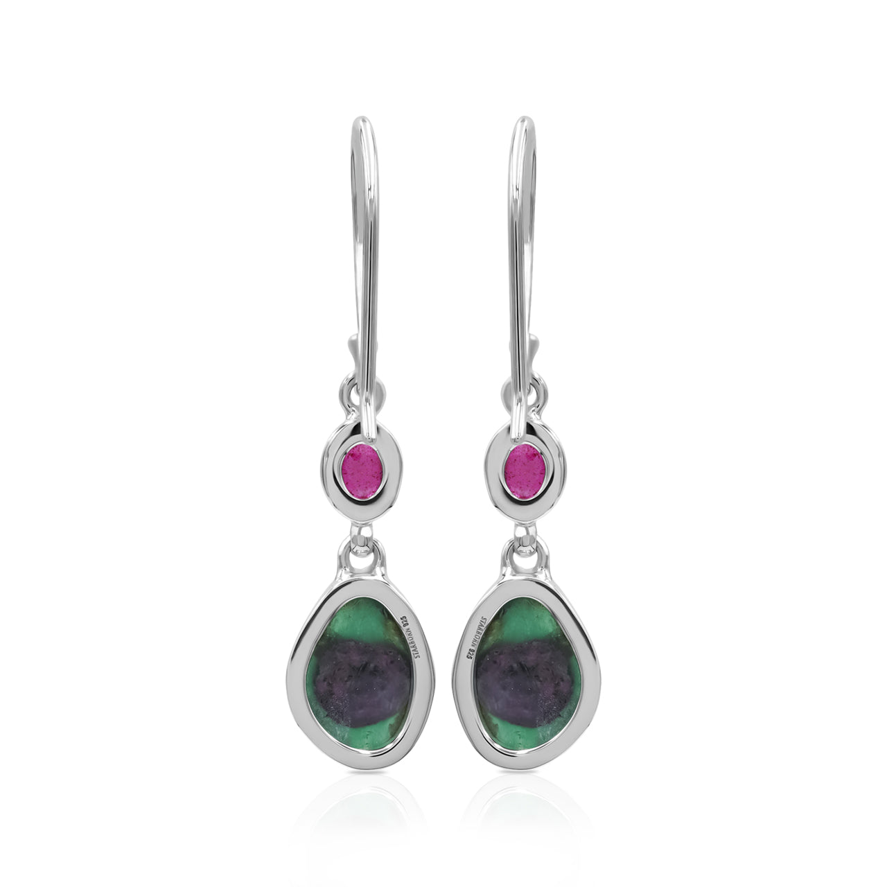 Ruby and Bi-Color Ruby Dangle Earrings