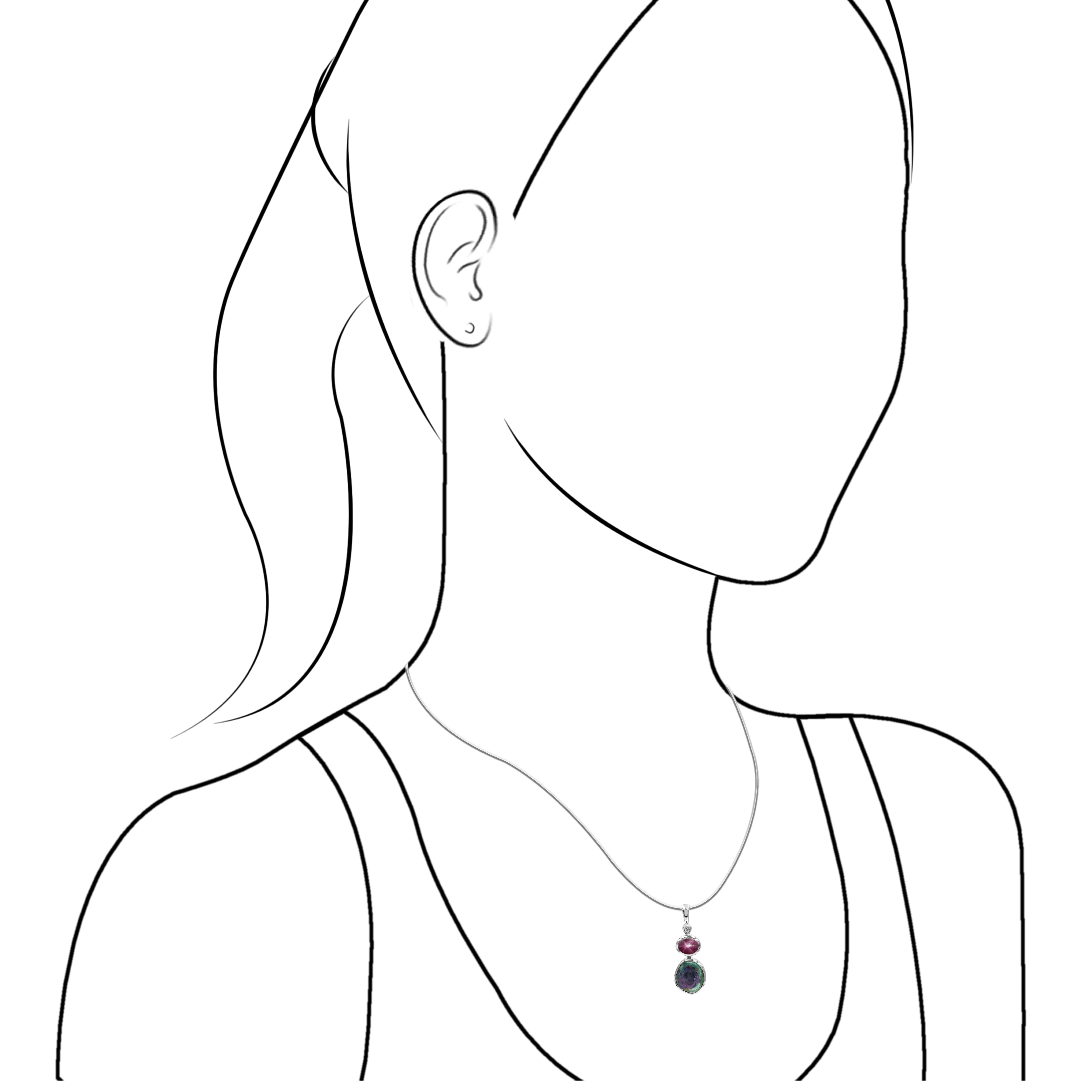 Starborn Multi-Stone Ruby Pendant in Sterling Silver