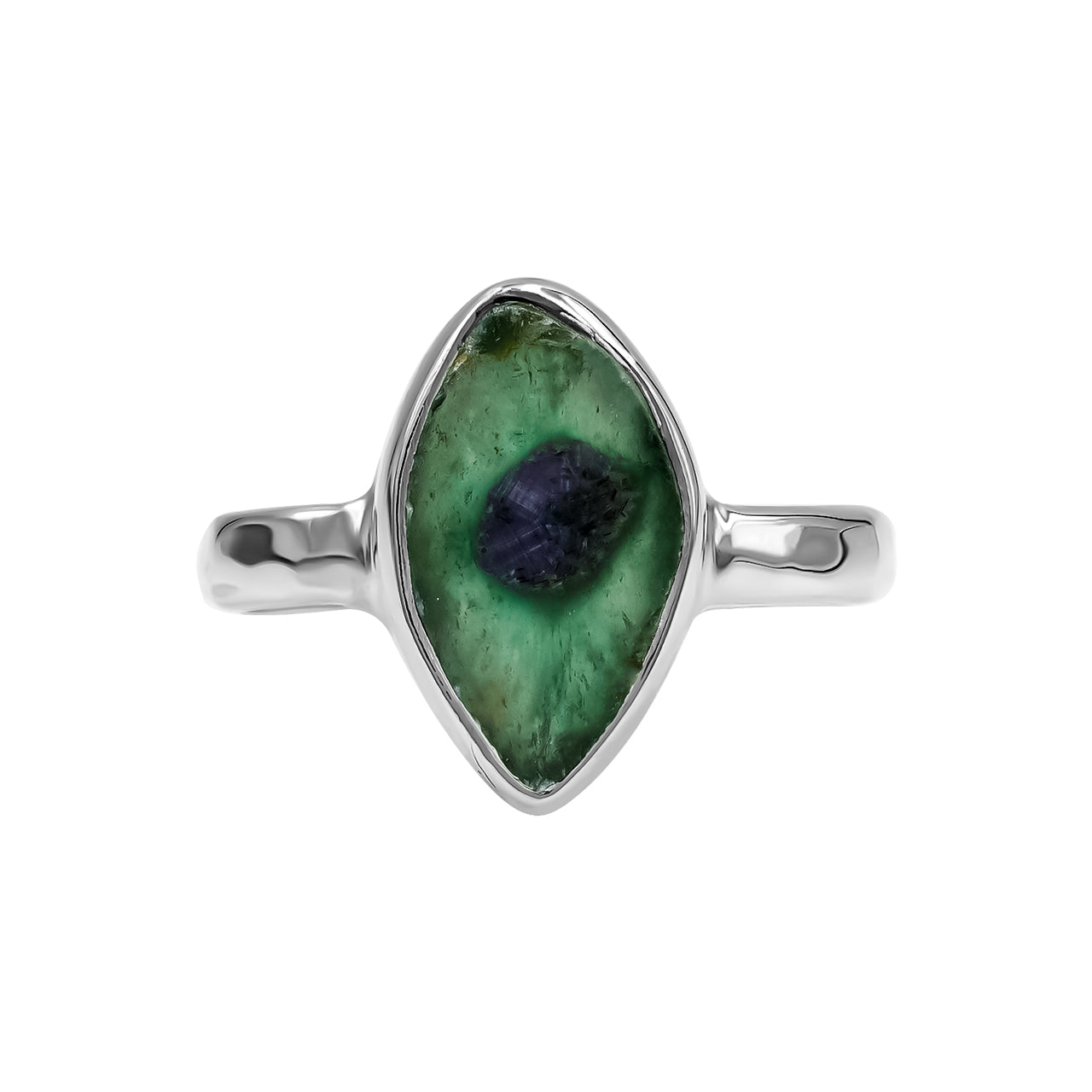 Anillo con forma de ojo de rubí bicolor Starborn en plata de ley