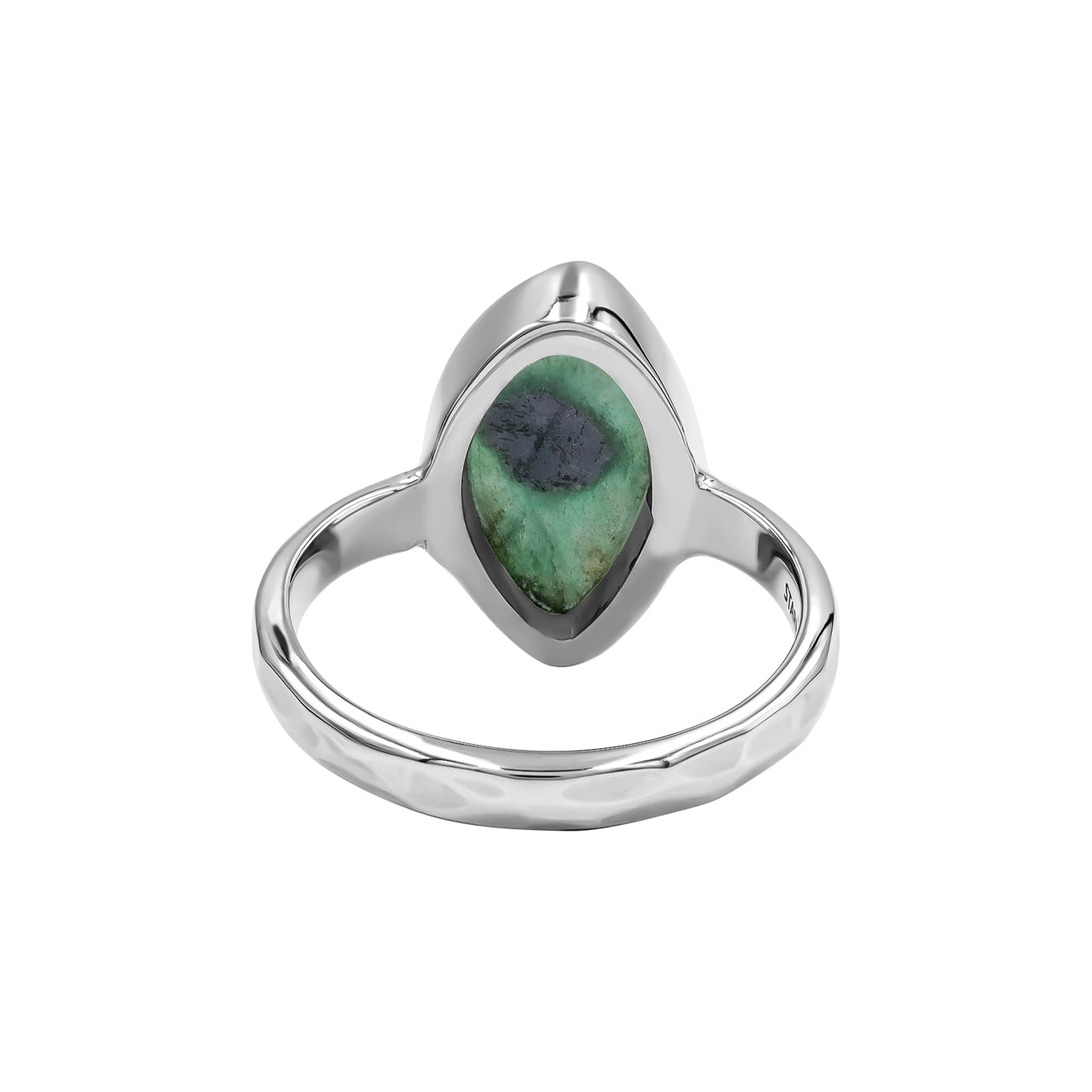 Anillo con forma de ojo de rubí bicolor Starborn en plata de ley