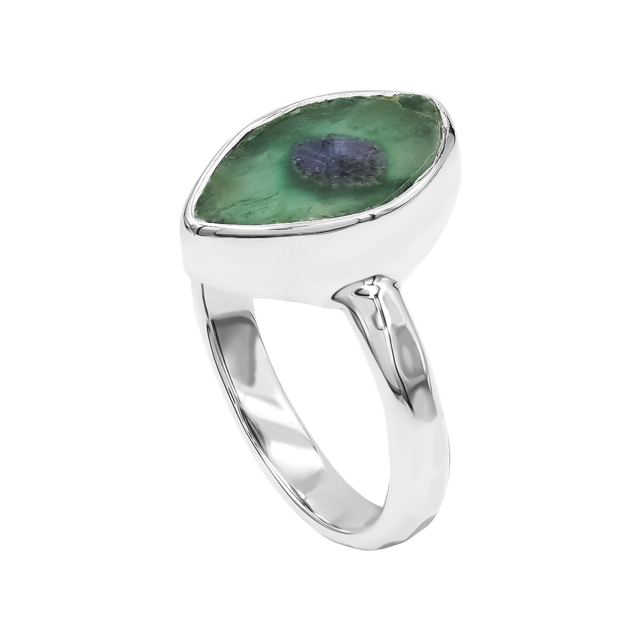 Anillo con forma de ojo de rubí bicolor Starborn en plata de ley