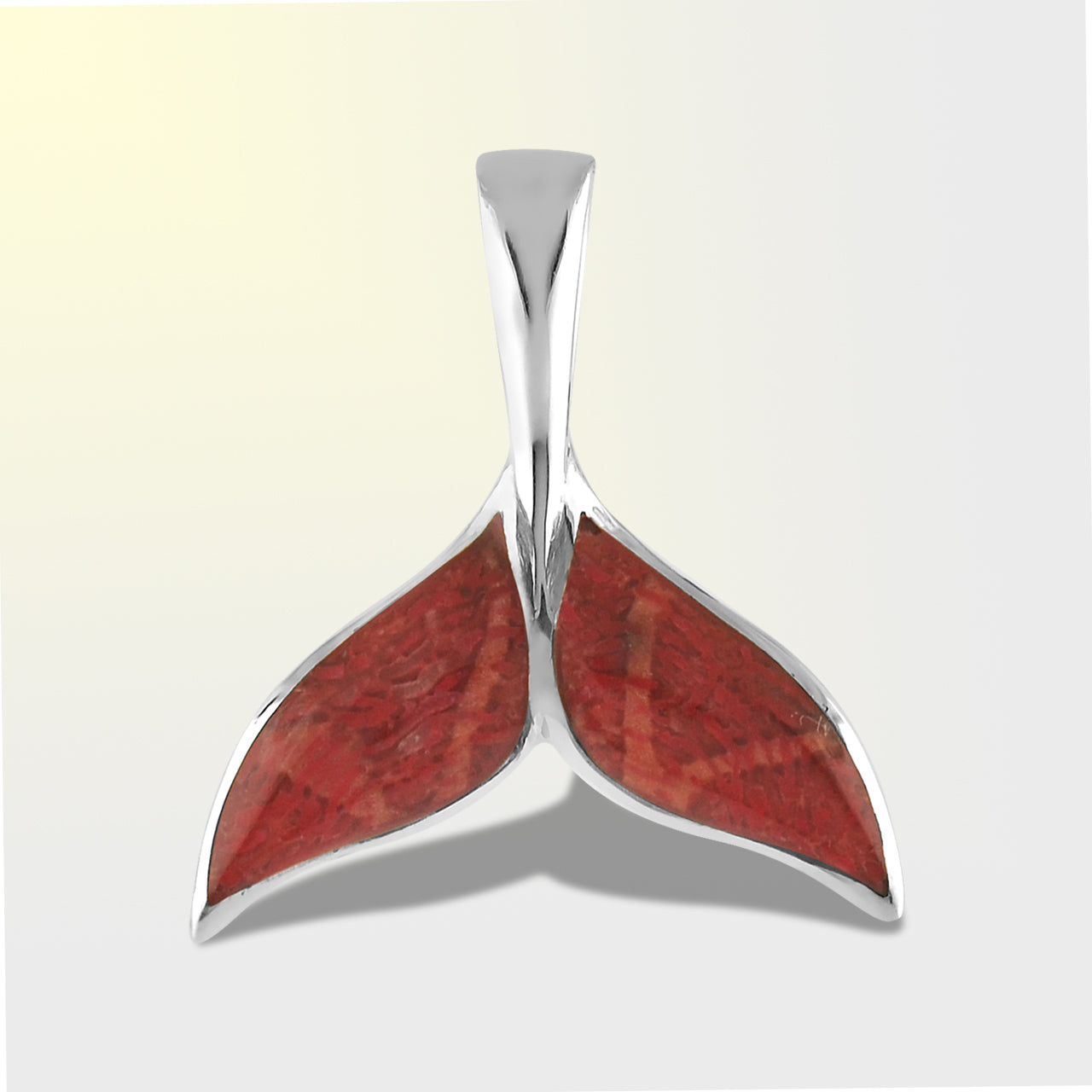 Starborn Roter Korallen-Walschwanz-Anhänger aus Sterlingsilber