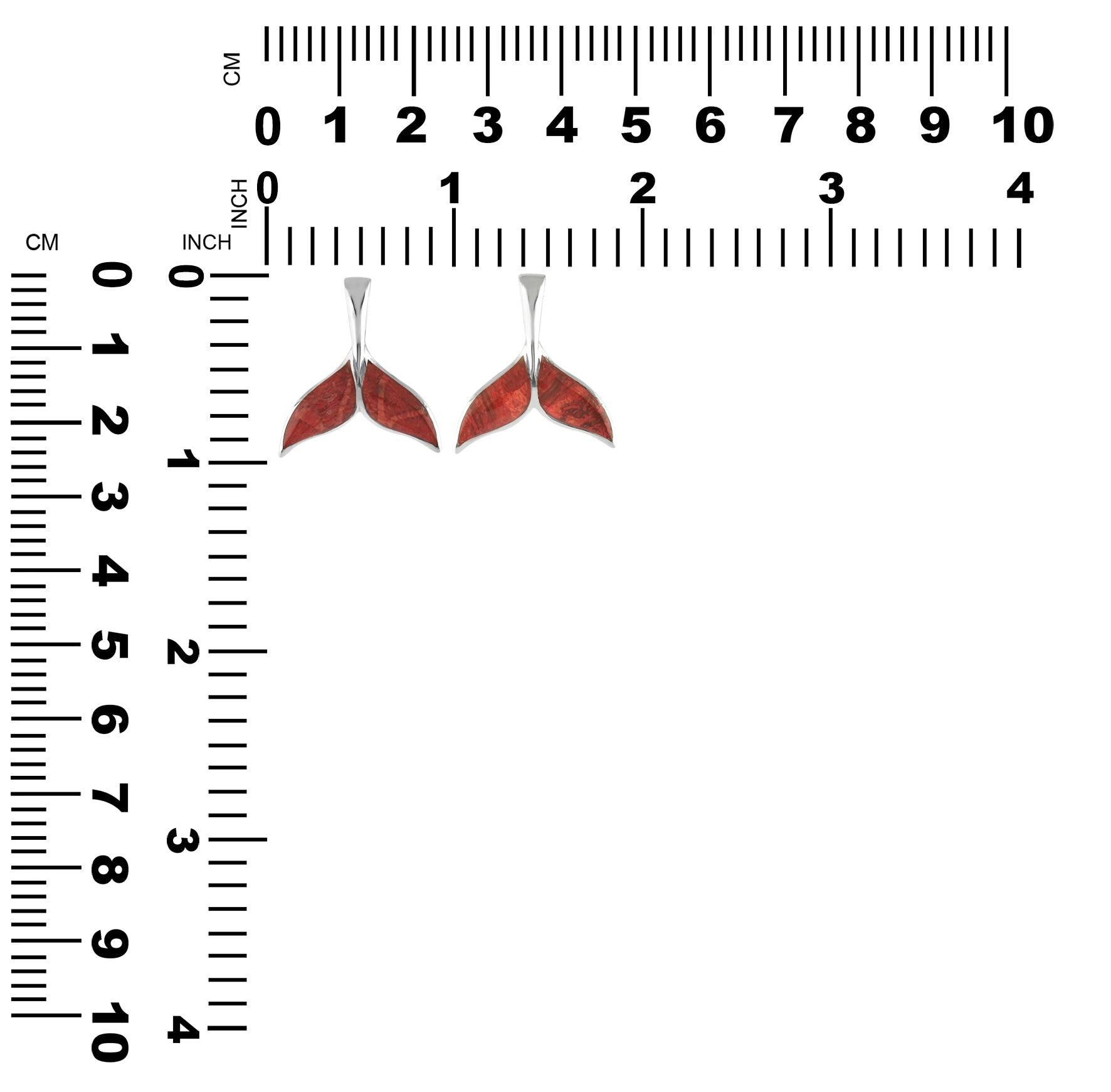 Starborn Roter Korallen-Walschwanz-Anhänger aus Sterlingsilber
