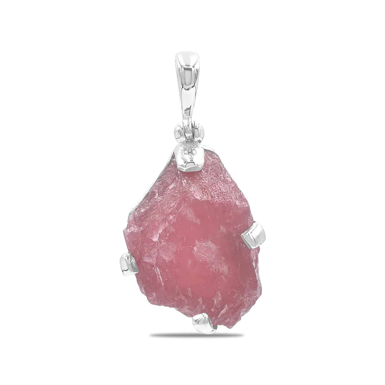Starborn Gem Rhodonite Rough Pendant in Sterling Silver