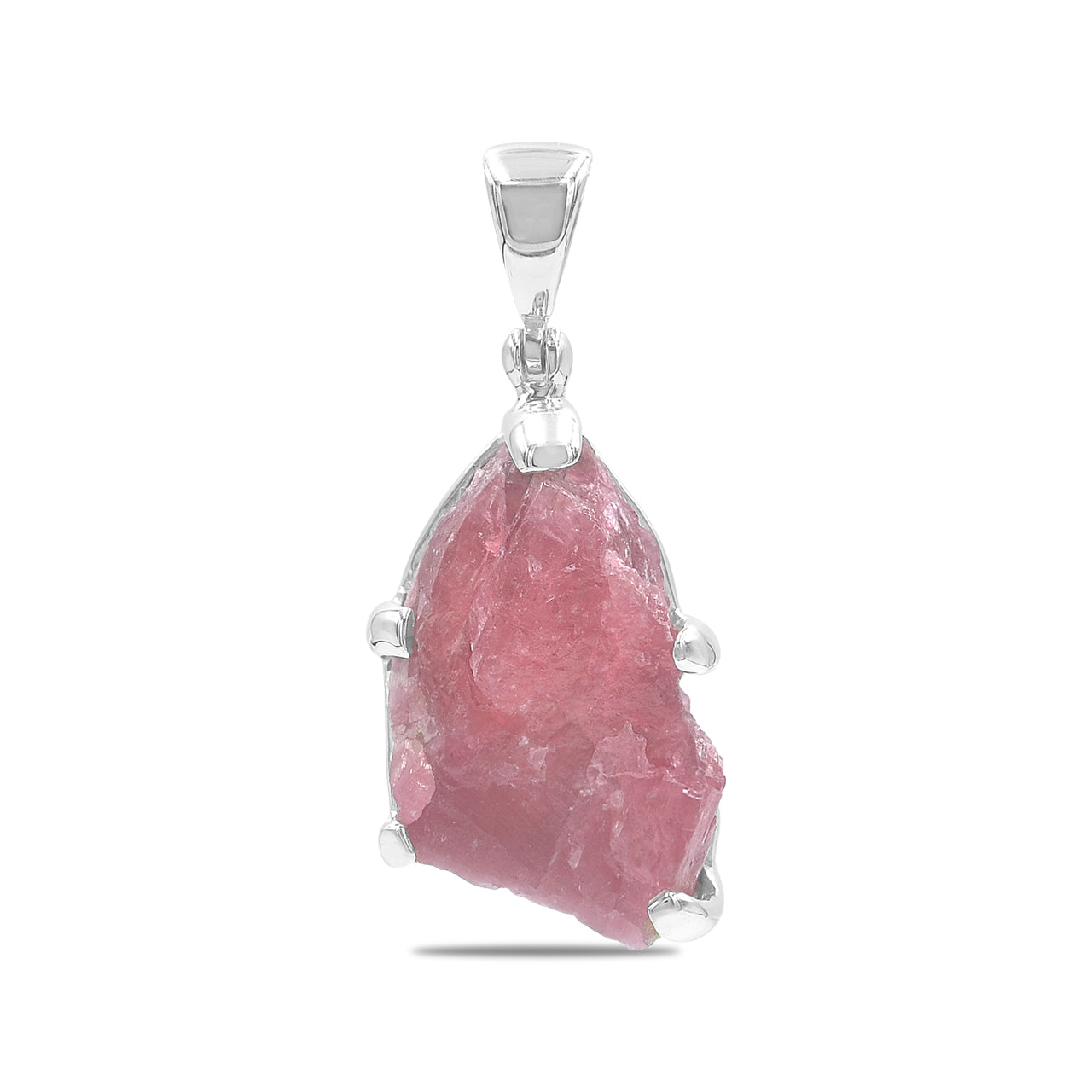 Starborn Gem Rhodonite Rough Pendant in Sterling Silver