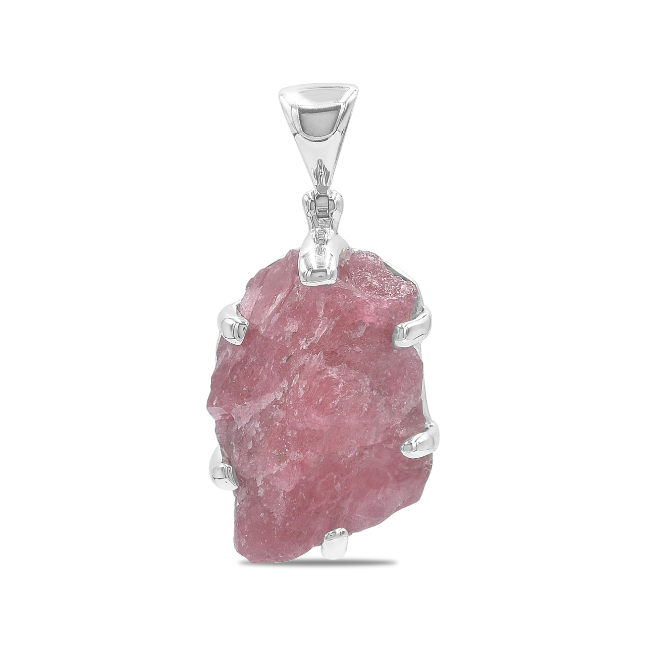 Starborn Gem Rhodonite Rough Pendant in Sterling Silver