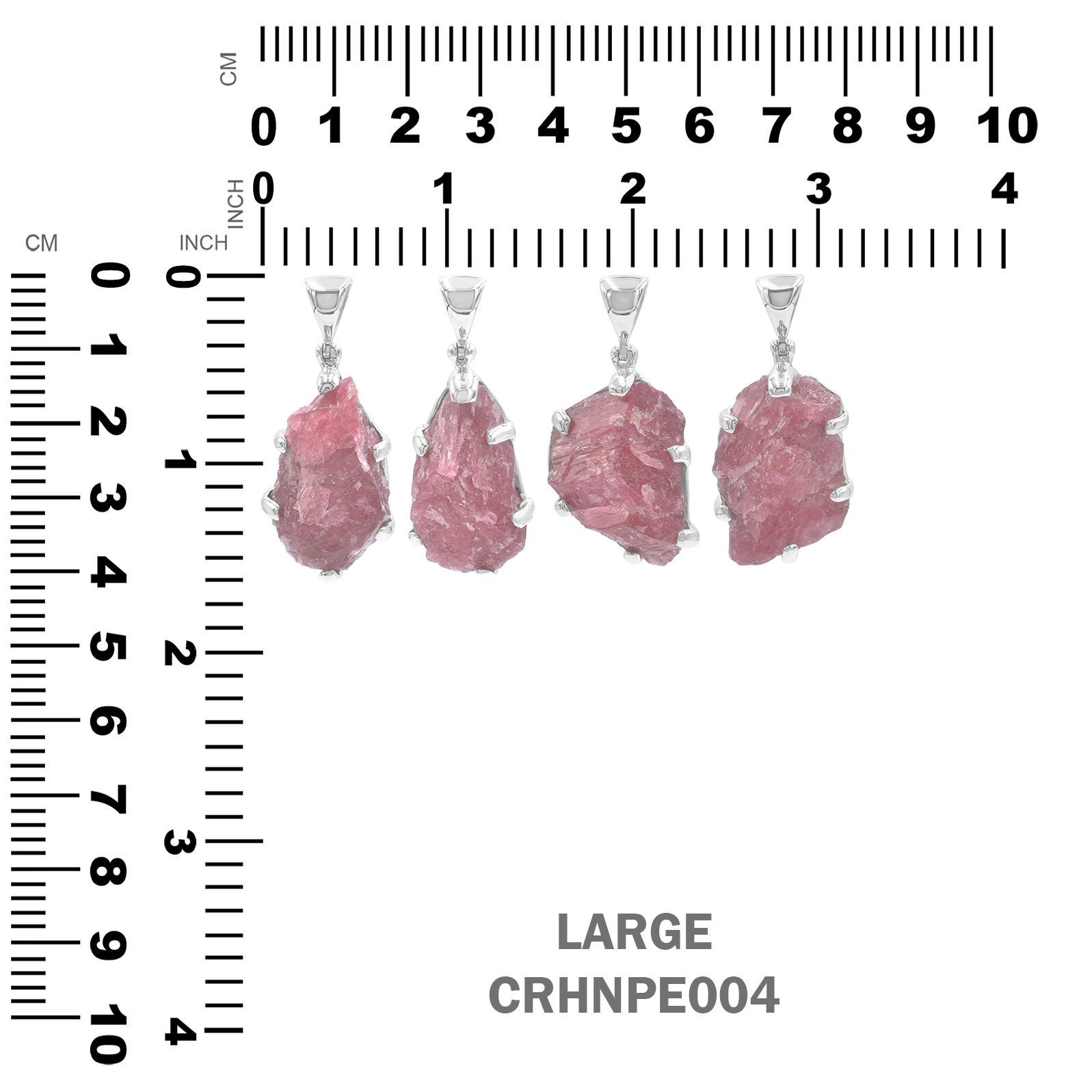 Starborn Gem Rhodonite Rough Pendant in Sterling Silver