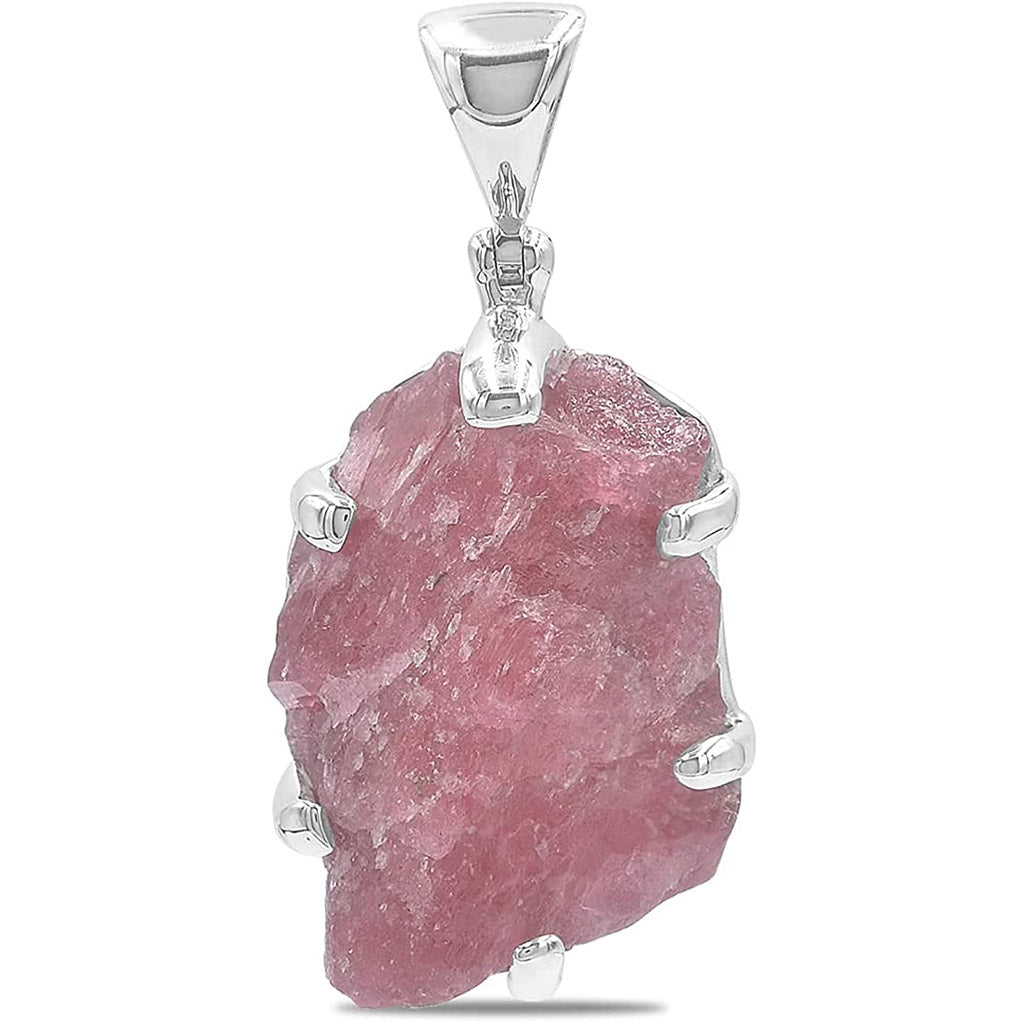 Starborn Gem Rhodonite Rough Pendant in Sterling Silver