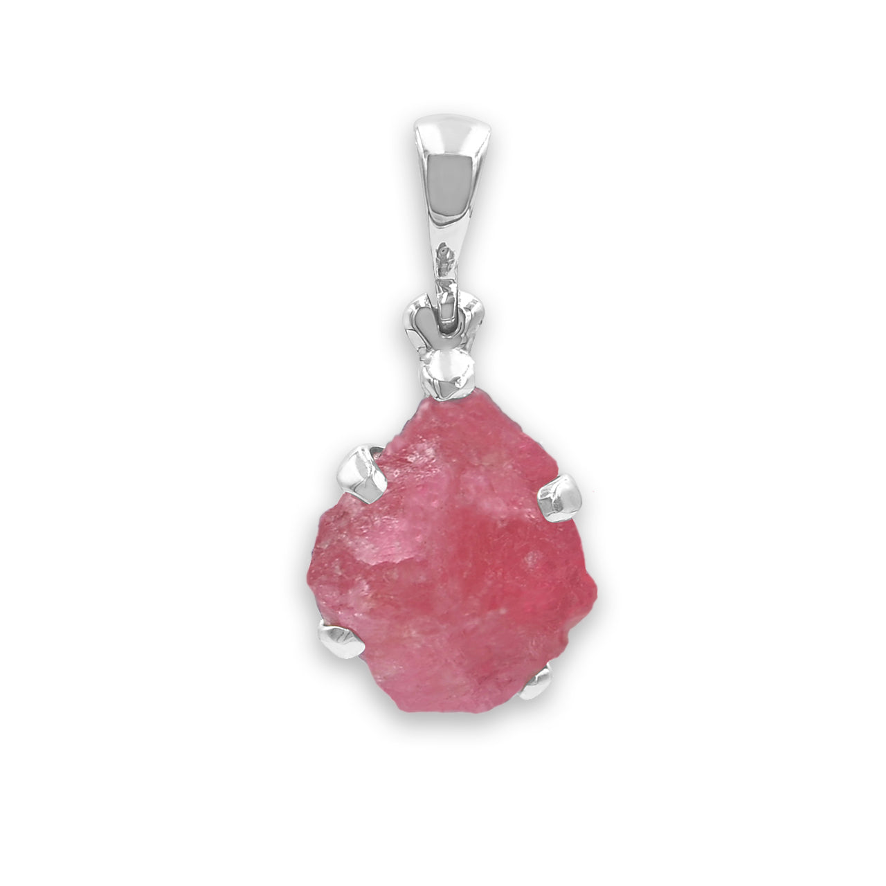 Starborn Gem Rhodonite Rough Pendant in Sterling Silver