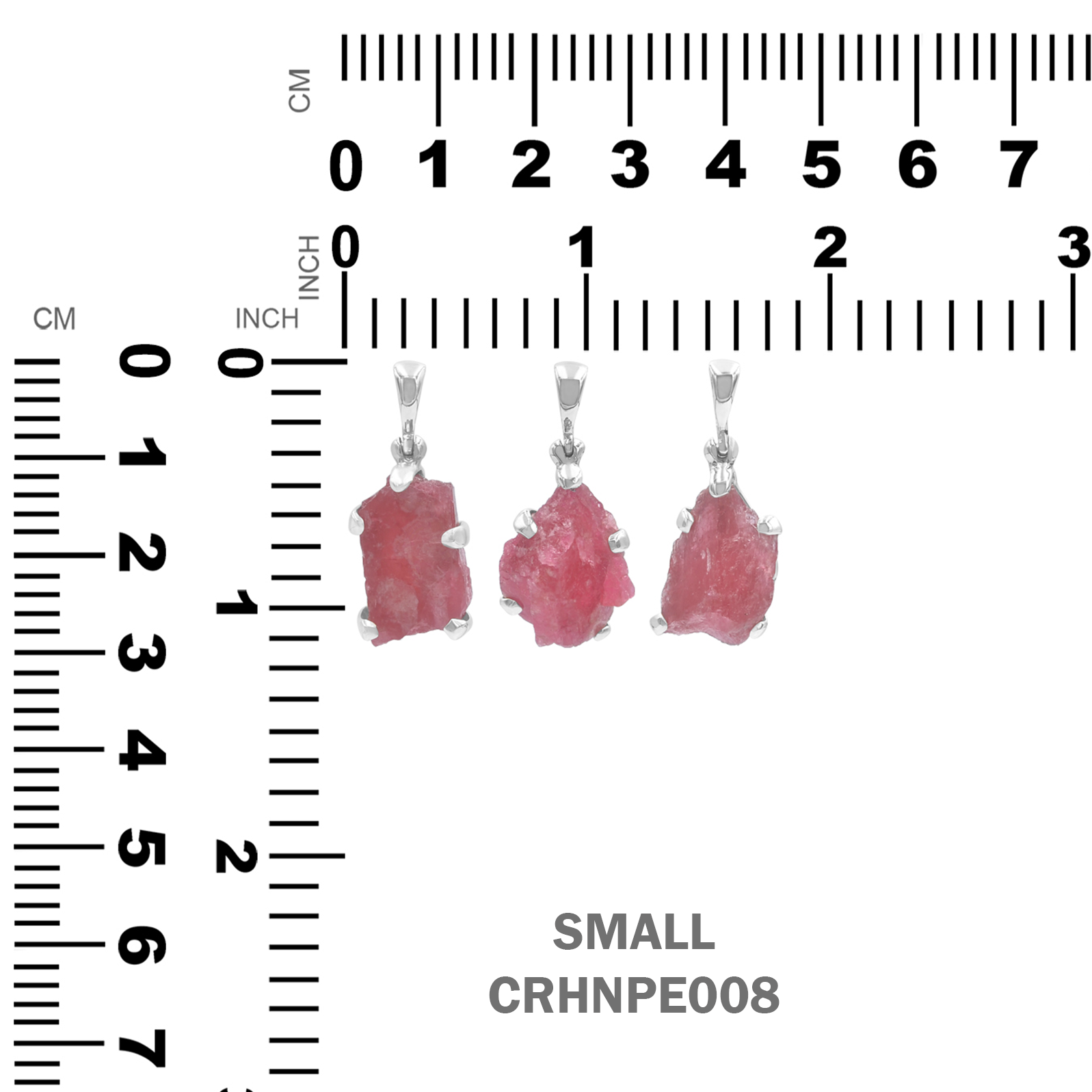 Starborn Gem Rhodonite Rough Pendant in Sterling Silver