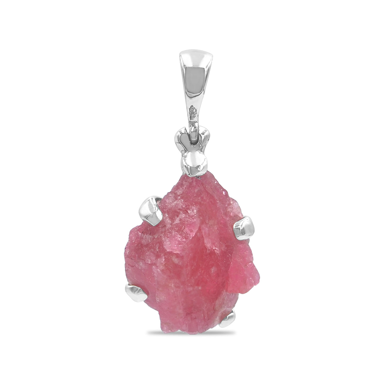 Starborn Gem Rhodonite Rough Pendant in Sterling Silver