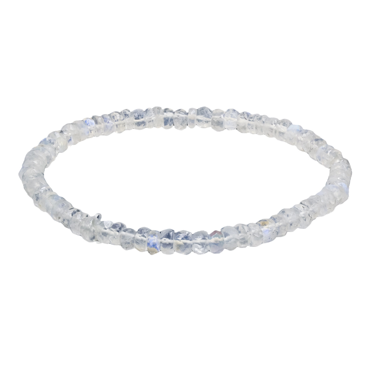 Starborn Rainbow Moonstone Rondelle Faceted Bead Elastic Bracelet