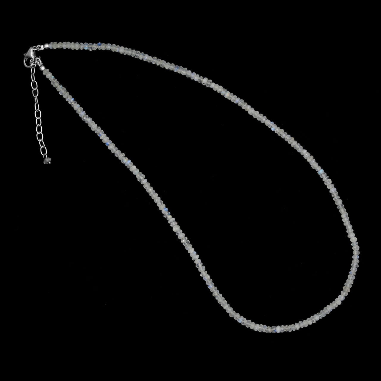 Starborn Rainbow Moonstone Faceted Rondelle Bead Chain Necklace