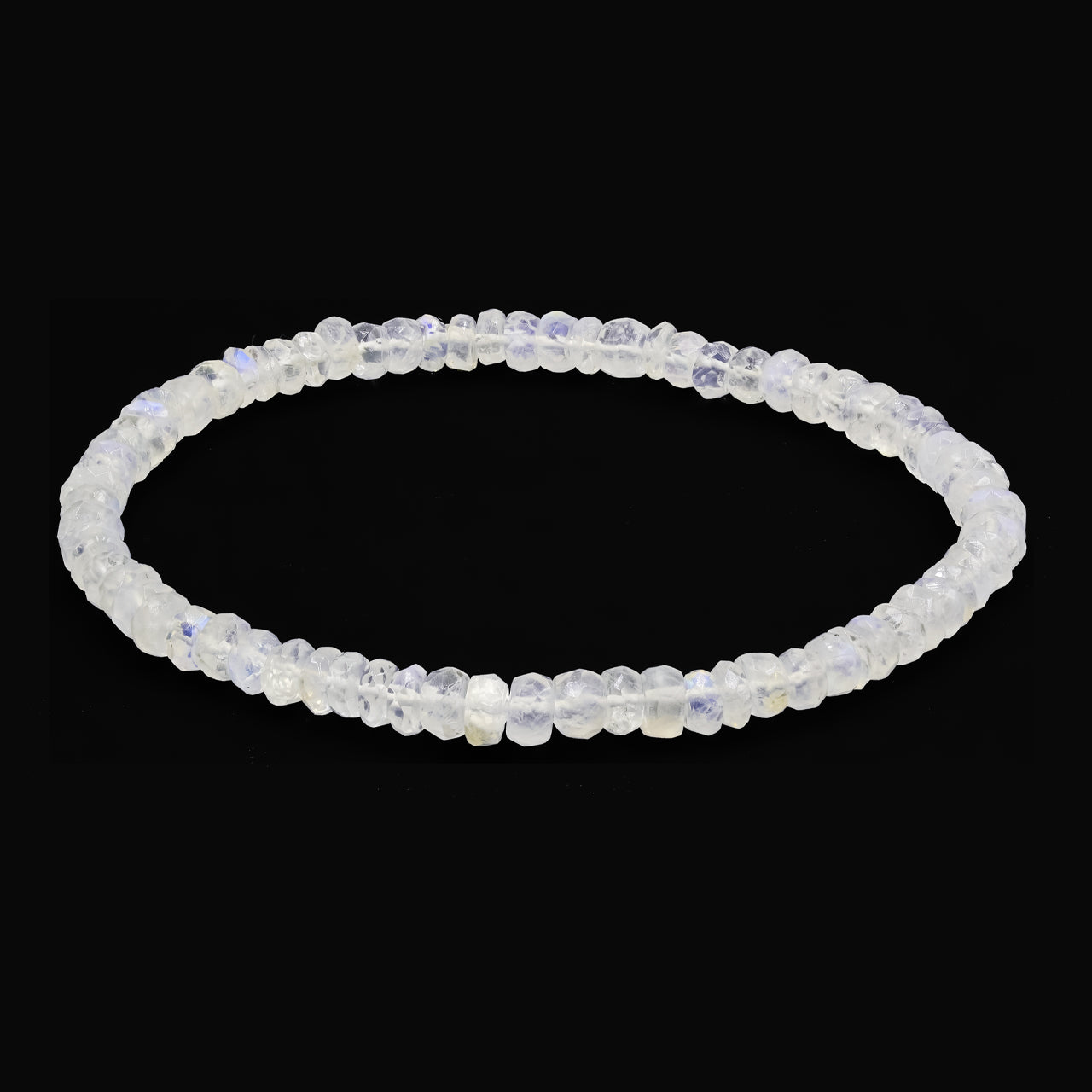 Starborn Rainbow Moonstone Rondelle Faceted Bead Elastic Bracelet