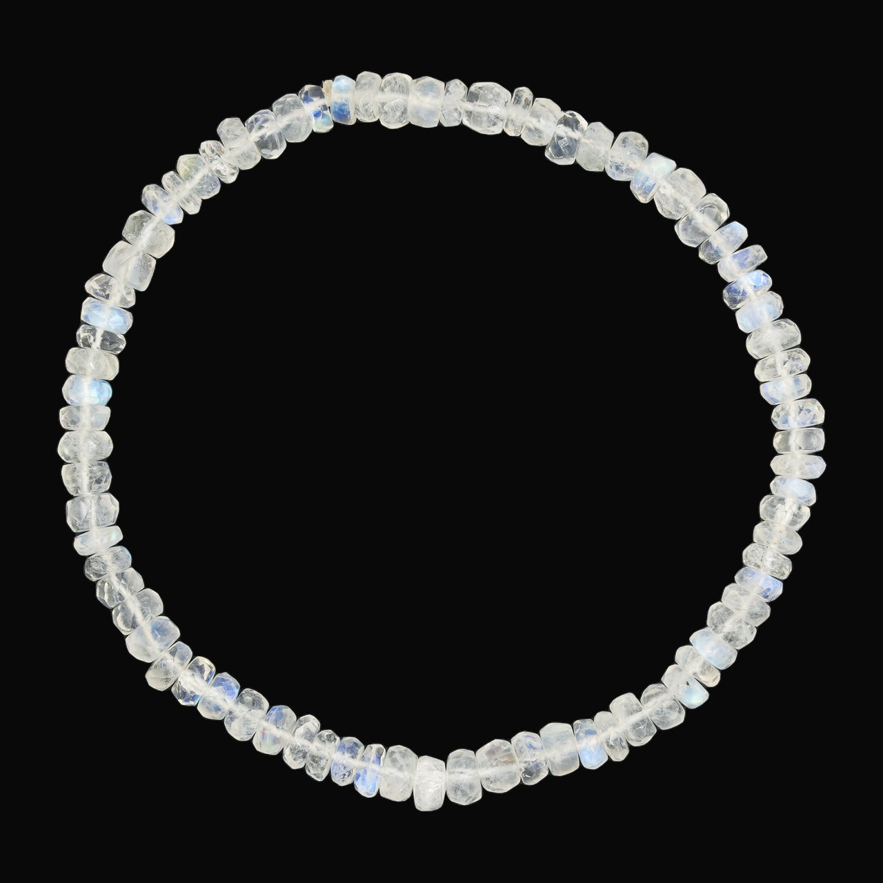 Starborn Rainbow Moonstone Rondelle Faceted Bead Elastic Bracelet