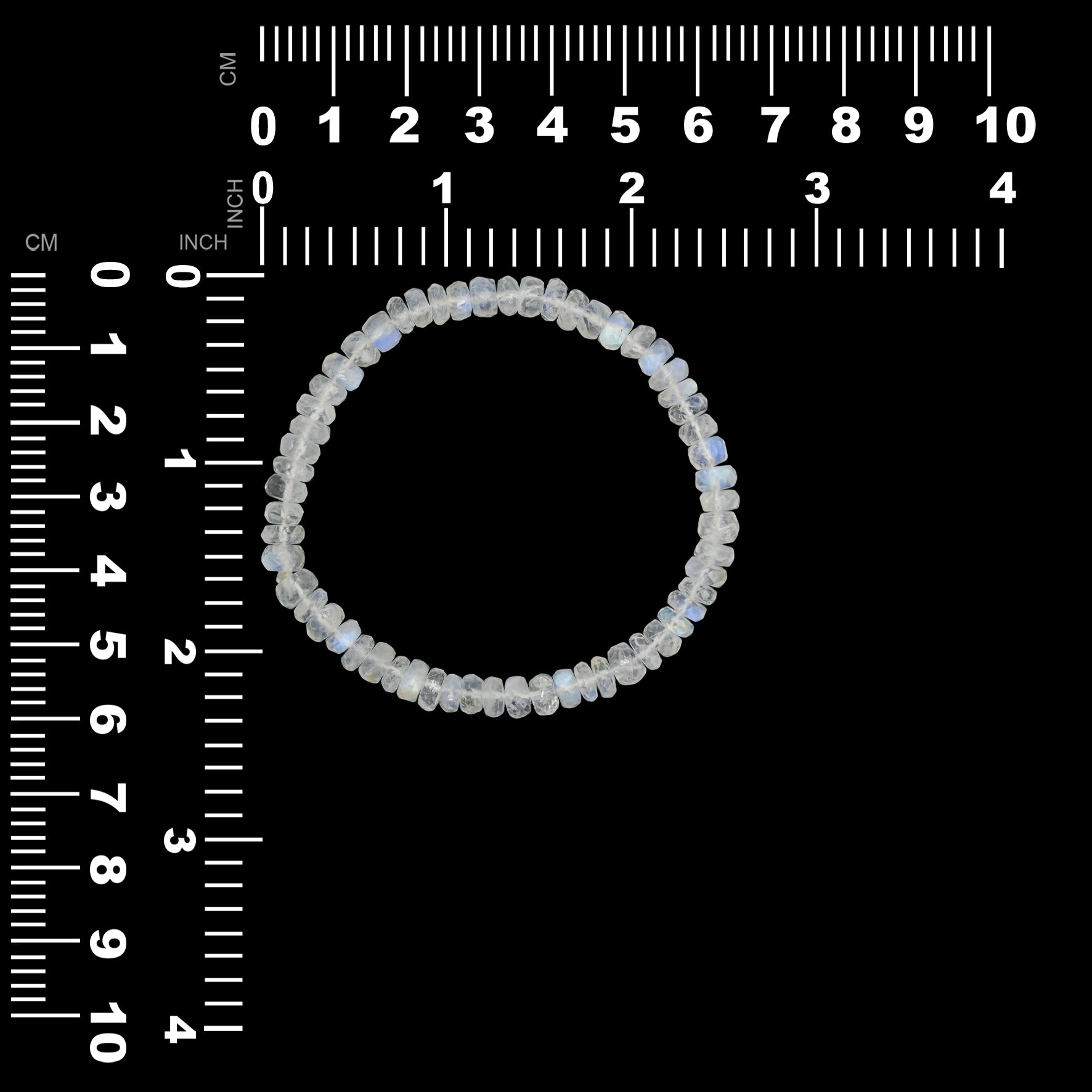 Starborn Rainbow Moonstone Rondelle Faceted Bead Elastic Bracelet