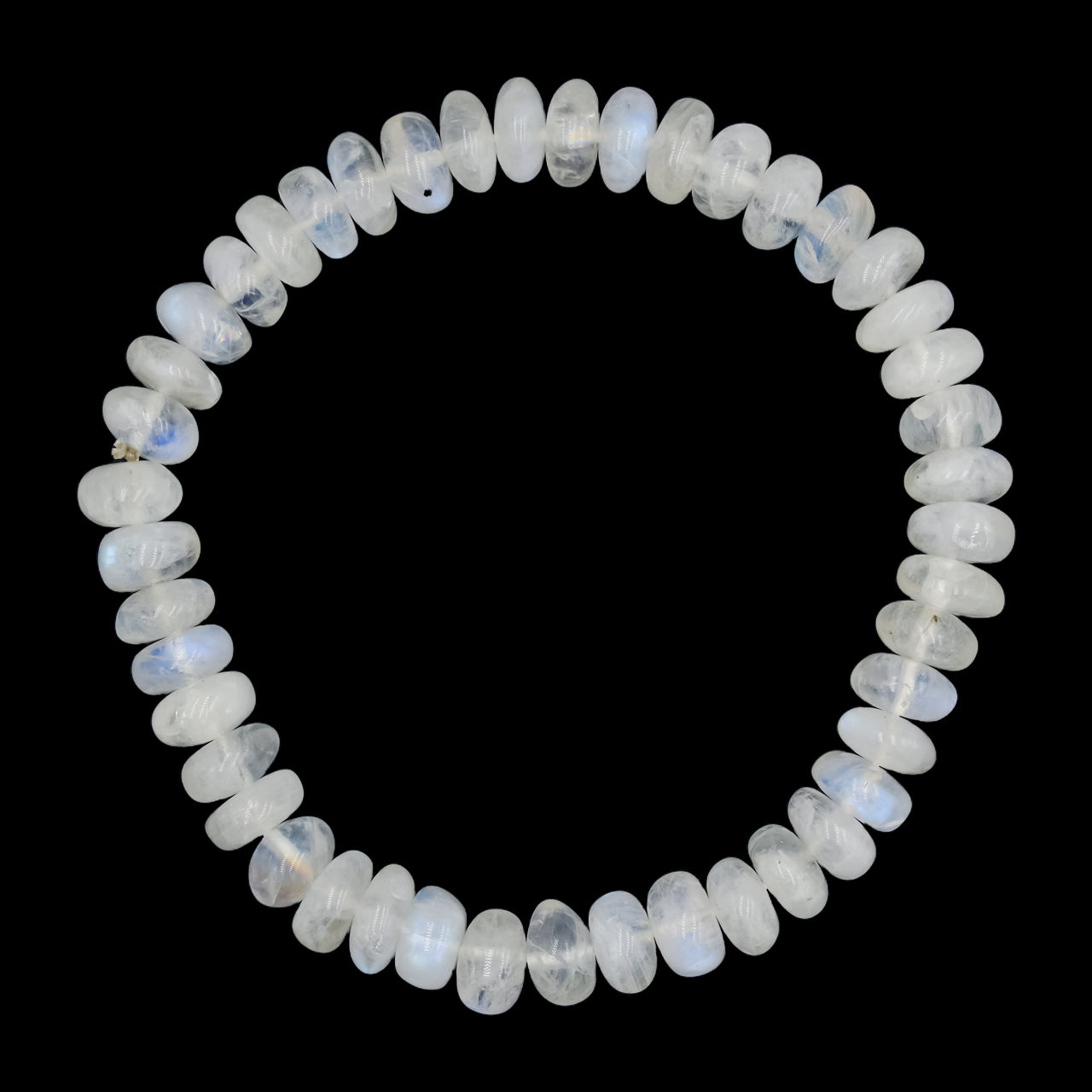 Starborn Rainbow Moonstone Rondelle Bead Elastic Bracelet - 7 inch