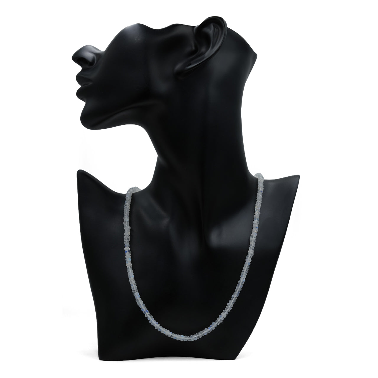 Starborn Rainbow Moonstone Faceted Rondelle Bead Chain Necklace