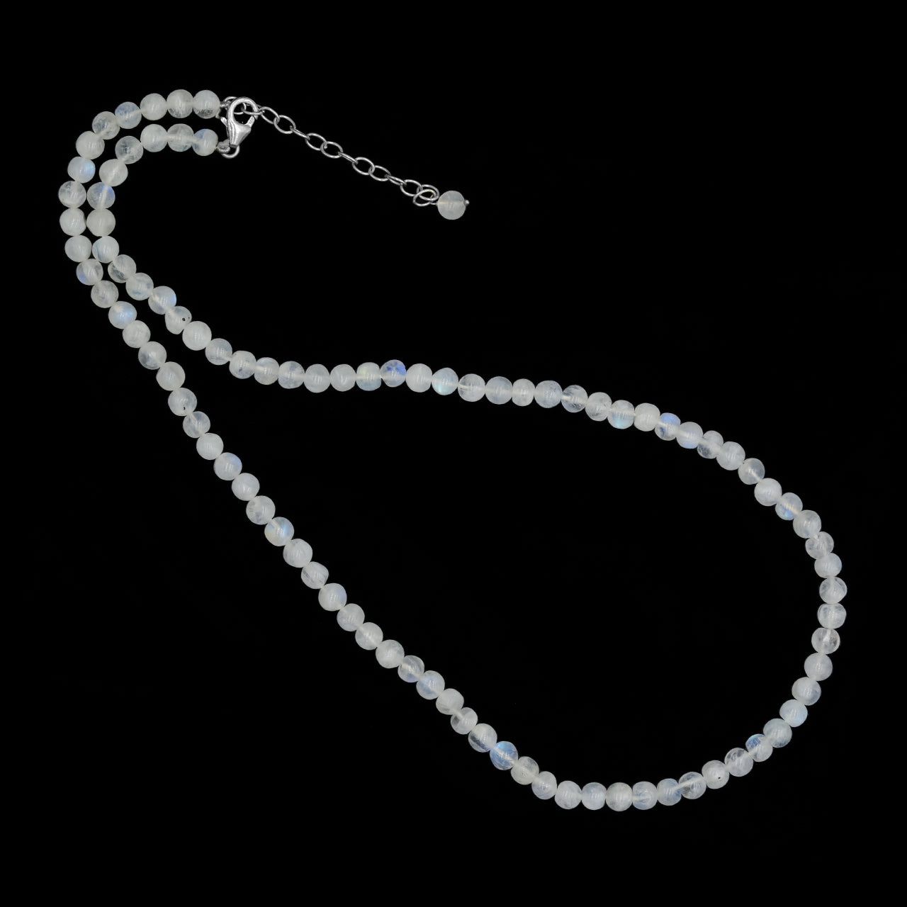 Starborn Rainbow Moonstone Round Bead Adjustable Necklace